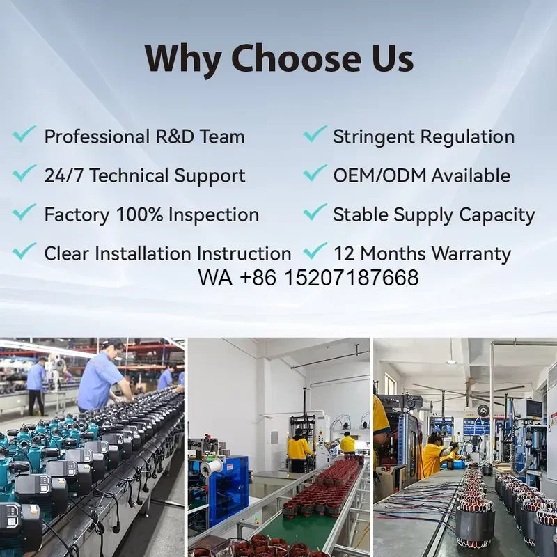 Wmwmnu for 24V Screw Water Pump Solar Brushless DC Motor Solar Pump System Agriculture System Solar Borehole Pumps
