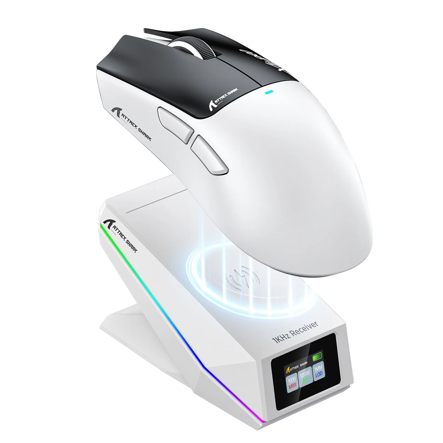 NEW Attack Shark X11 PRO V2 Gaming Mouse Tri-Mode, PAW3315 30000DPI, TFT Screen RGB Magnetic Charging Dock Great Gift Choice