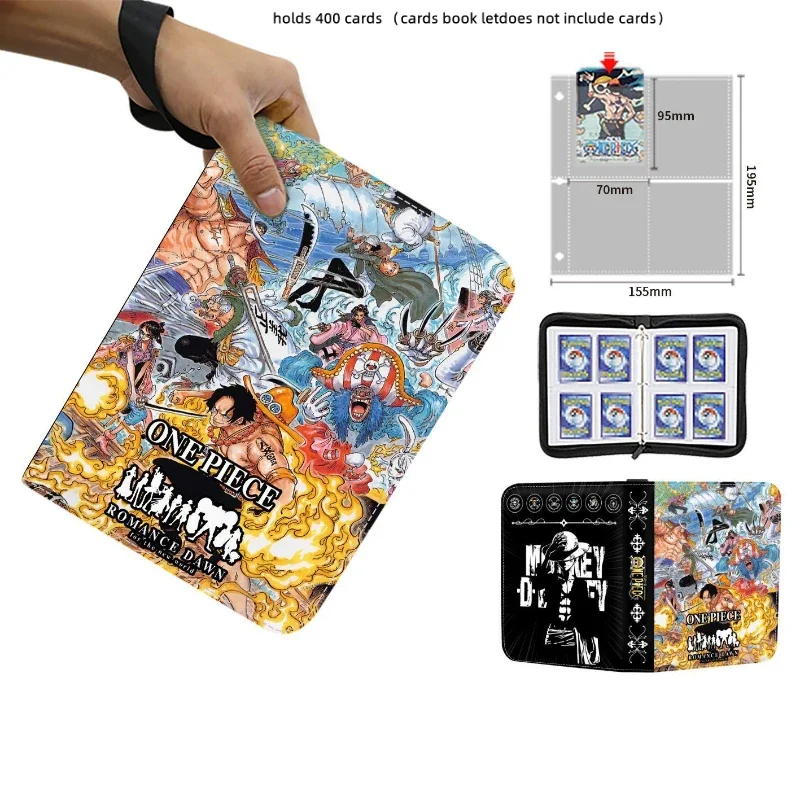 400-900pcs Anime One Piece Luffy Zoro Cards Book zipper PU leather Cards Binder Display Game Collection Card Kids Toy Gifts