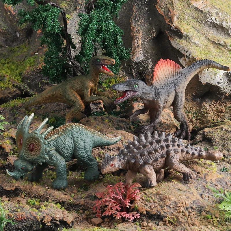 Oenux 12PCS Jurassic Dinosaurier Set Velociraptor Stegosaurus Spinosaurus T-Rex Modell Action-figuren PVC Sammlung Kinder Spielzeug geschenk – Detail 13