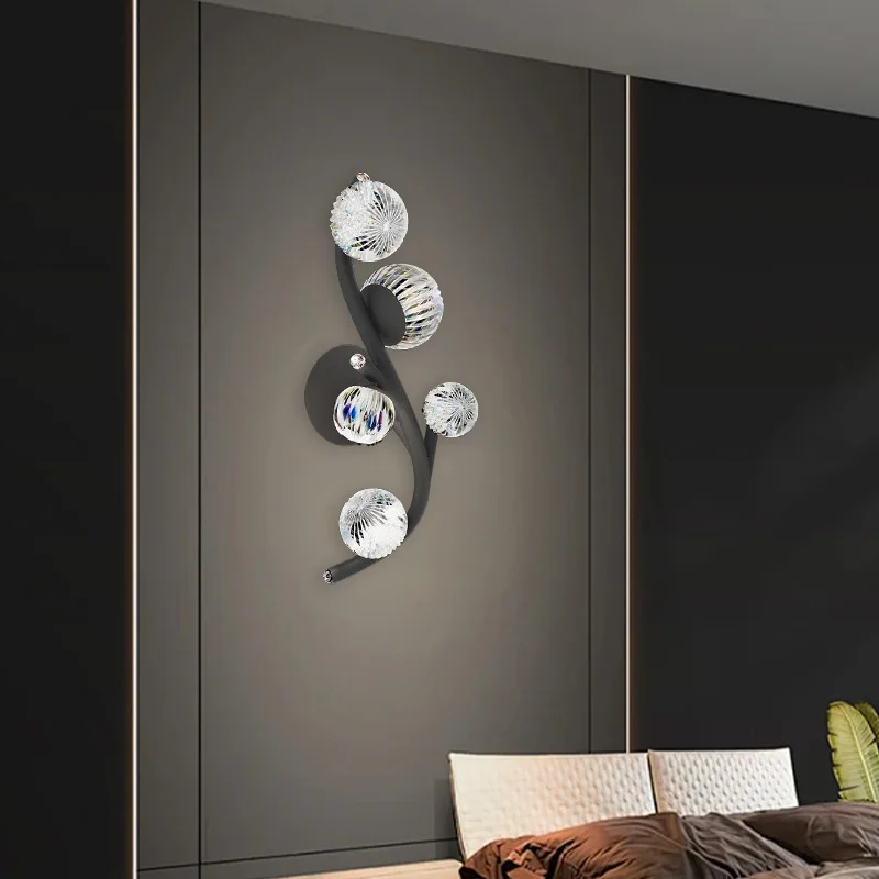 Luxury American Brass Glass Ball Lustre Chandelier, Dimmable Round Hardware Pendant Lamp for Villa, High-End Light for Ceilings