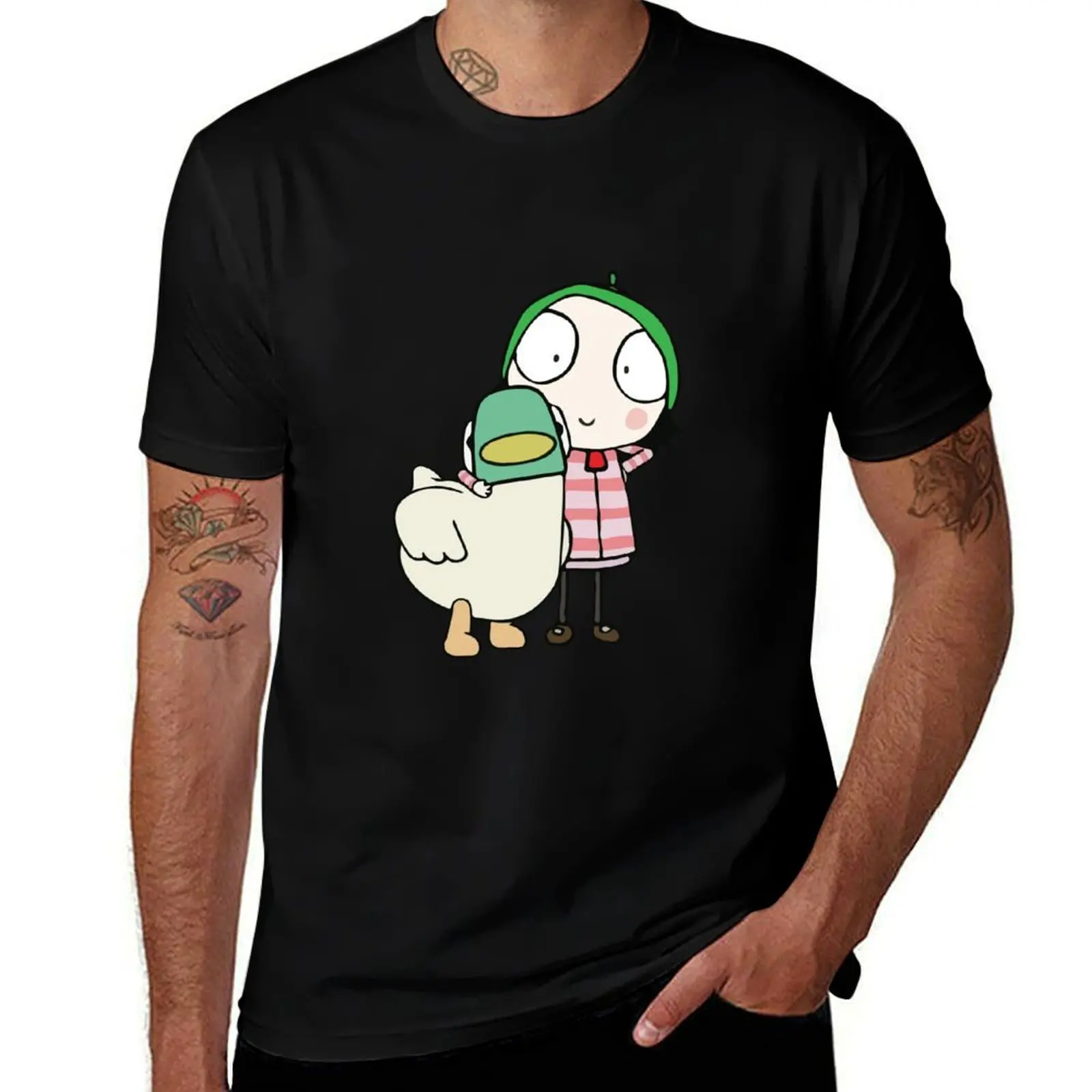 

Sarah and Duck having fun T-Shirt graphic t shirts for man t shirt custom print
