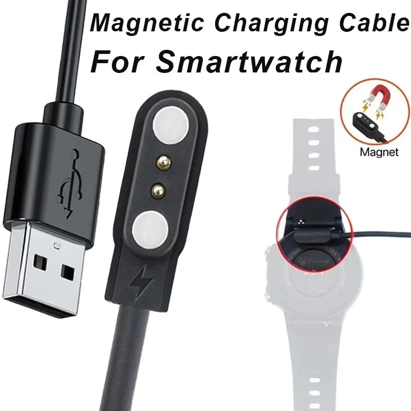 2/4 Pin Magnetic Smartwatch Dock Charger Cord Adapter USB Charging Cable For Adult/Kid Smart Watch Power Charge Wire Accessories