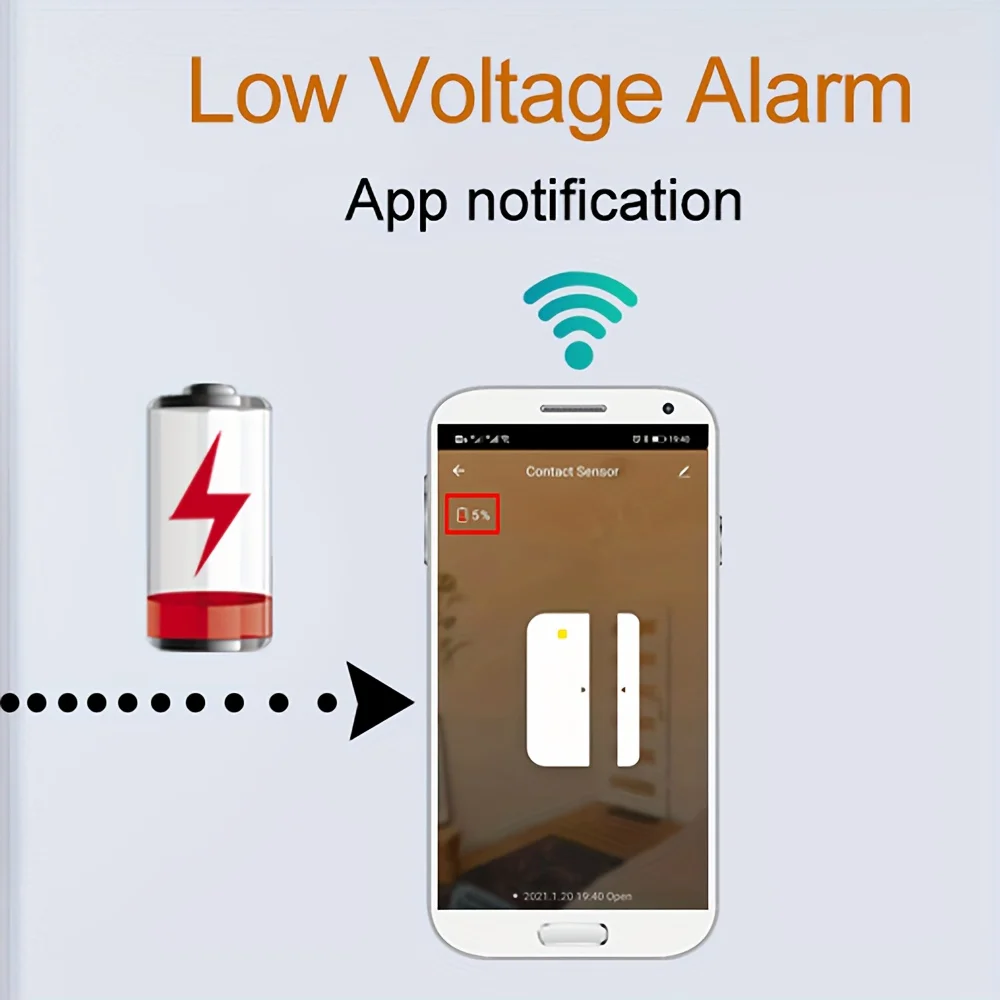 Tuya WiFi مستشعر الباب الذكي باب مفتوح ومغلق للكشف عن أمن المنزل الذكي نظام إنذار التحكم في تطبيق الحياة الذكية