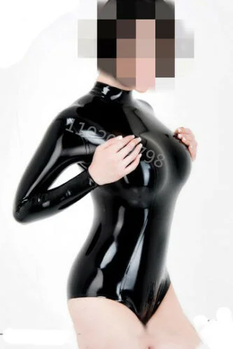 

Handmade Sexy Unisex Black Latex Catsuit Tight-fit Catsuit Swmsuit bodysuit back zip hot sell