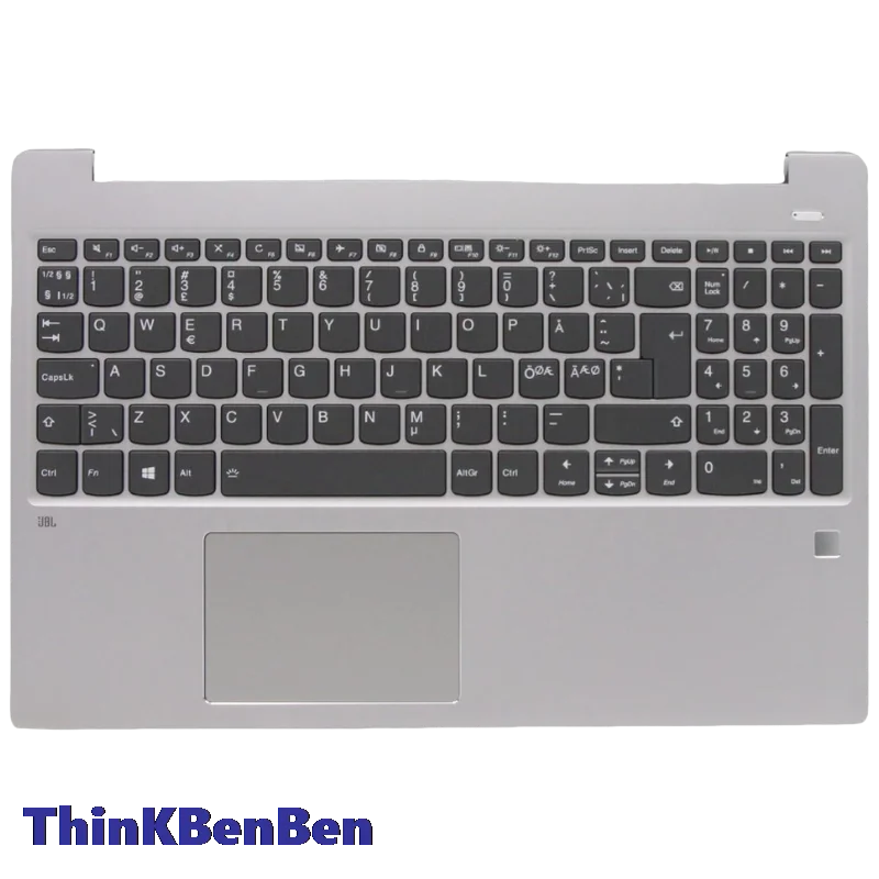 NDC Nordic Keyboard Silver Upper Case Palmrest Shell Cover For Lenovo Ideapad 720S -15 15IKB Laptop 5CB0Q62224