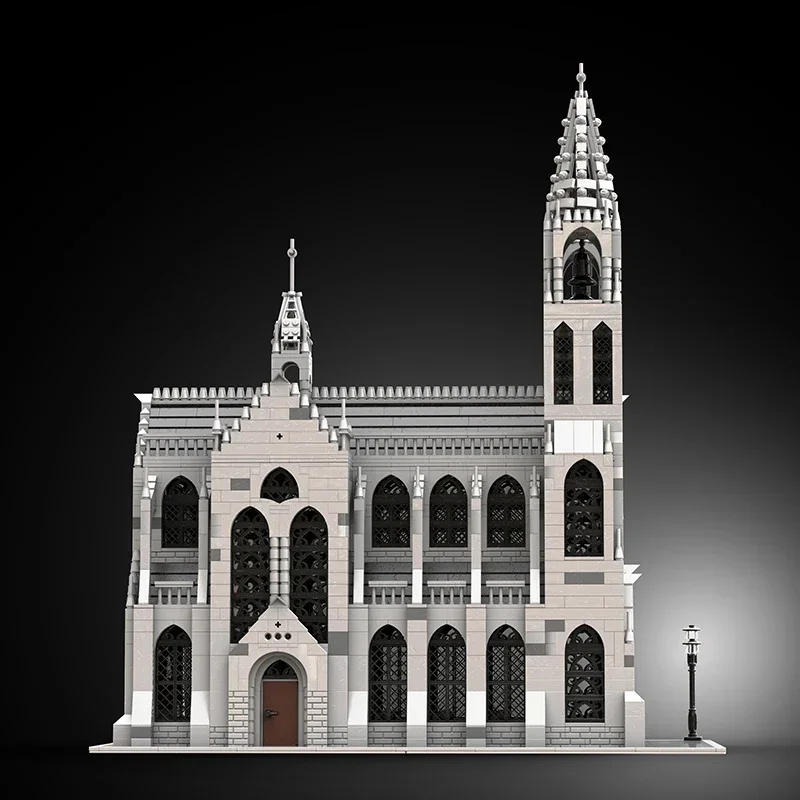 MOC Building Block Gothic Cathedral Model Technical Bricks DIY Assembly Medieval Modular Architecture Street View Toy For Gift