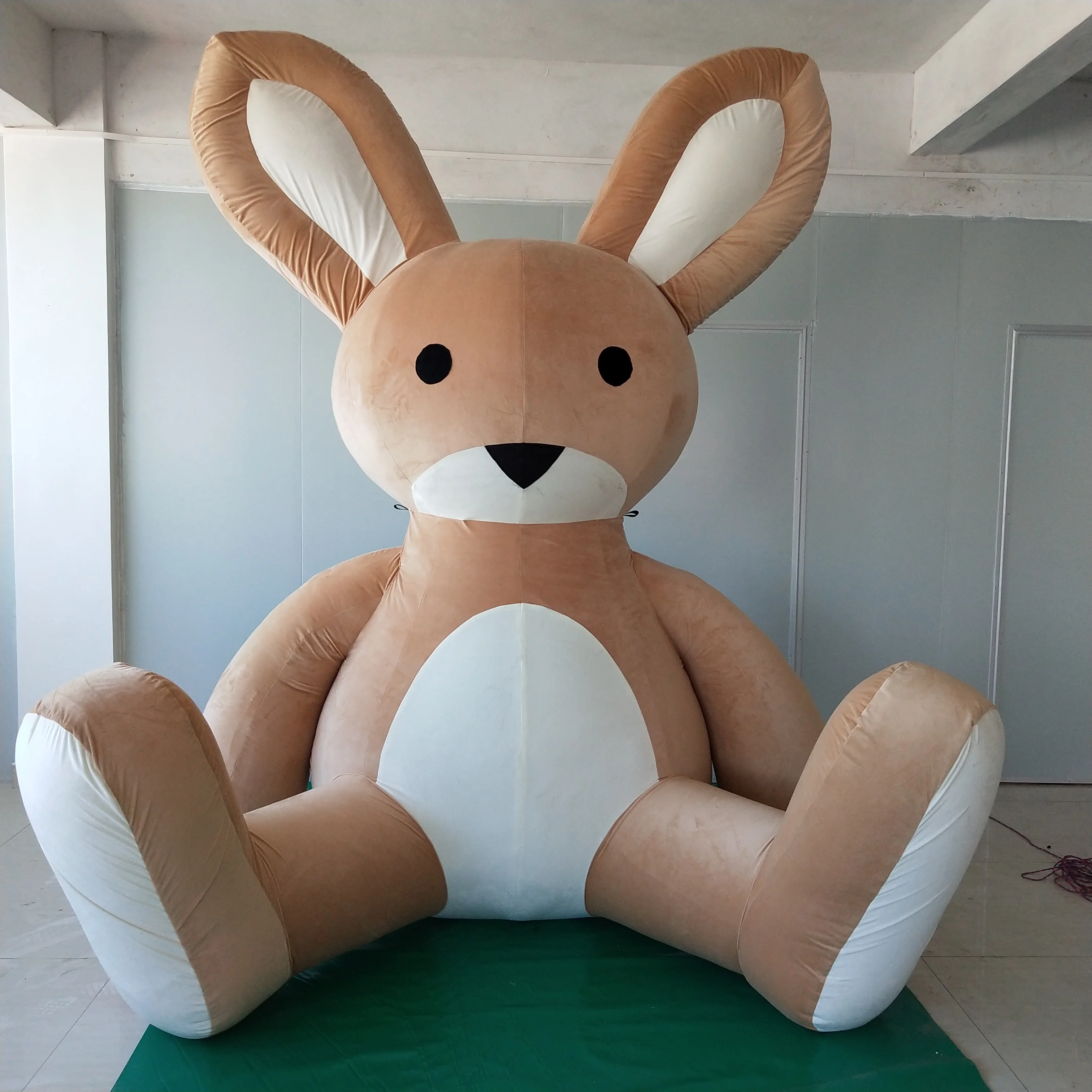 Inflatable Plush rabbit,Backdrop Decoration Cute brown plush Inflatable bunny Giant inflatable Santa rabbit