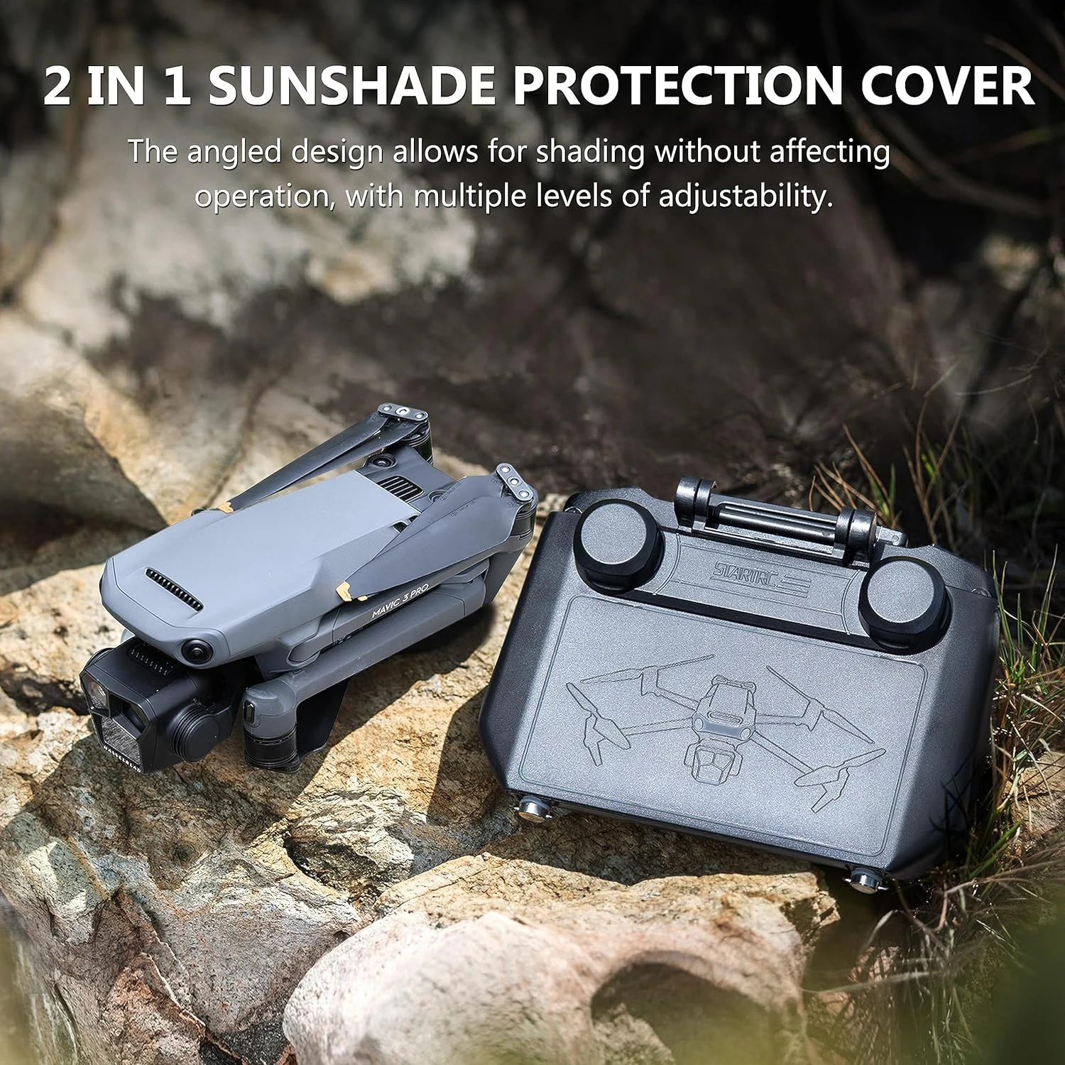 2in1 Sunshade Protective Cover for DJI RC Pro Remote Control Screen Protector for DJI Mini 4 Pro/Mavic 3/Air 2S Controller Hood