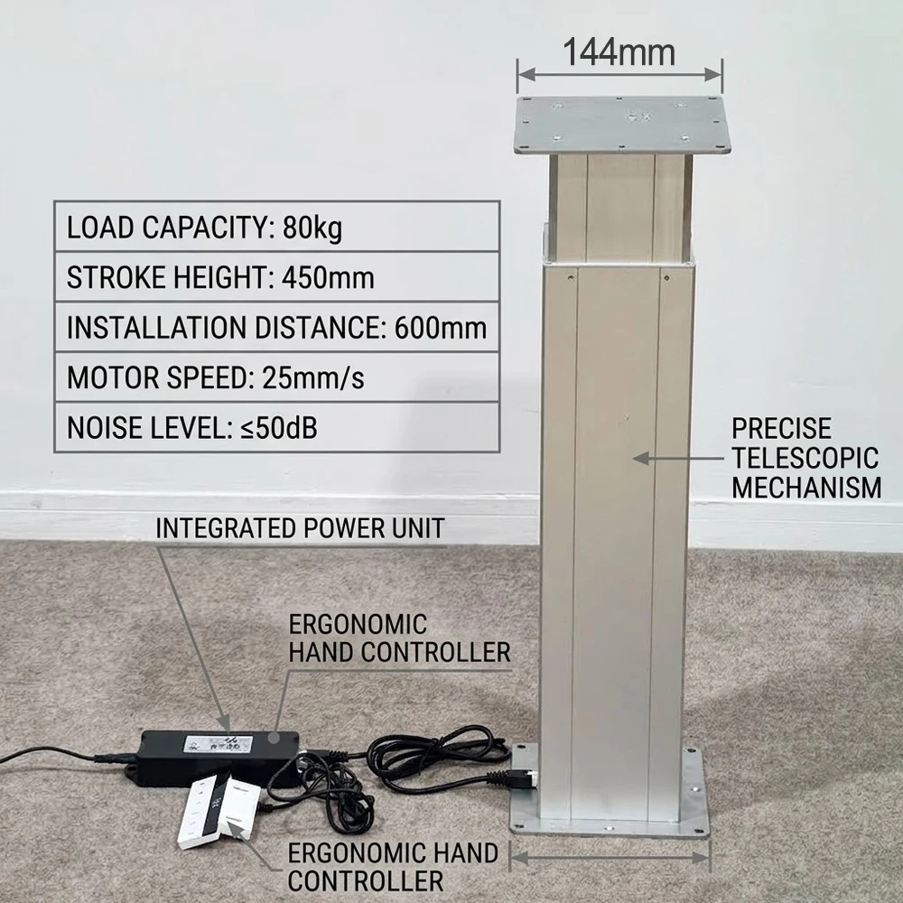 Heavy Du ty 2-Stage Telescopic Lifting Column Aluminum Actuator Leg for Lower Limb Rehabilitation Robot Hospital Equipment