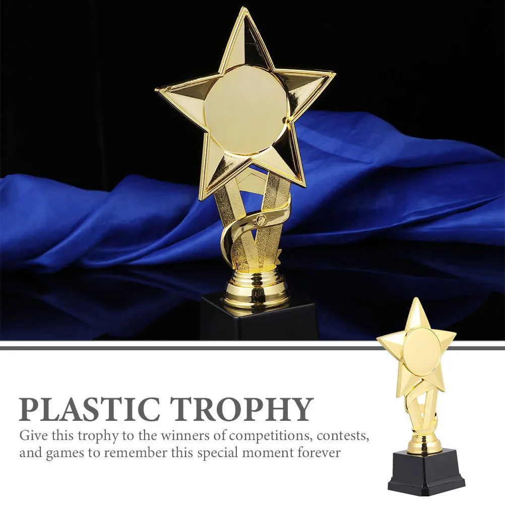 

2pcs Plastic Fine Workmanship Durable Award Trophy For Competition Contest Winner Honor Party Decoration Award