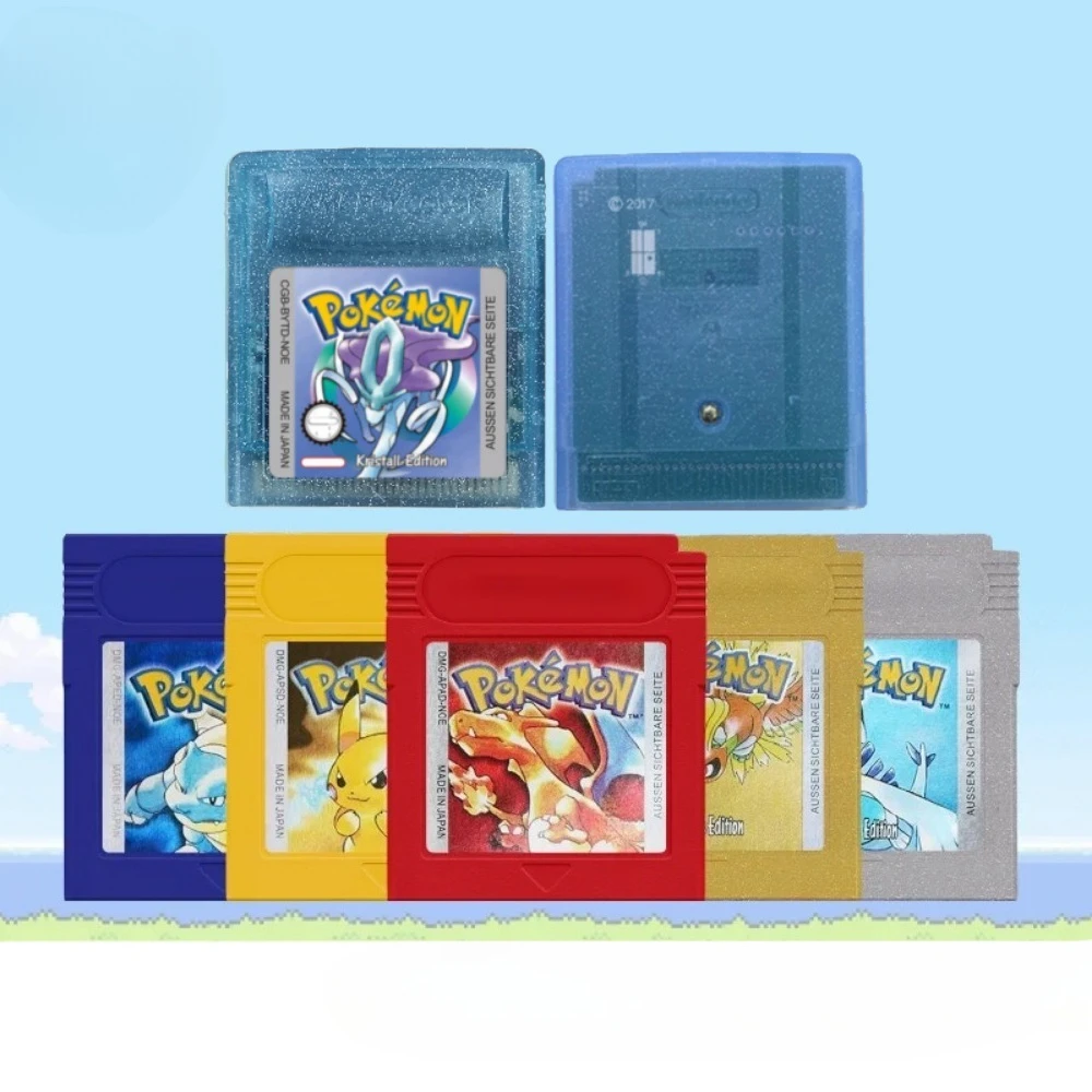 بوكيمون أحمر أزرق كريستال ذهبي أخضر فضي أصفر GBC بطاقة الألعاب 16 بت لعبة فيديو خرطوشة وحدة التحكم بطاقات ل GB/SP #2