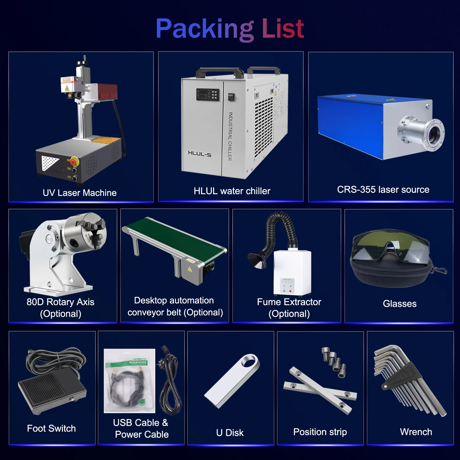 [UE/EE. UU.] 5W/10W/15W CRS láser de refrigeración por agua máquina de marcado láser UV pantalla táctil UV máquina de grabado láser Visual marcado de aplicación