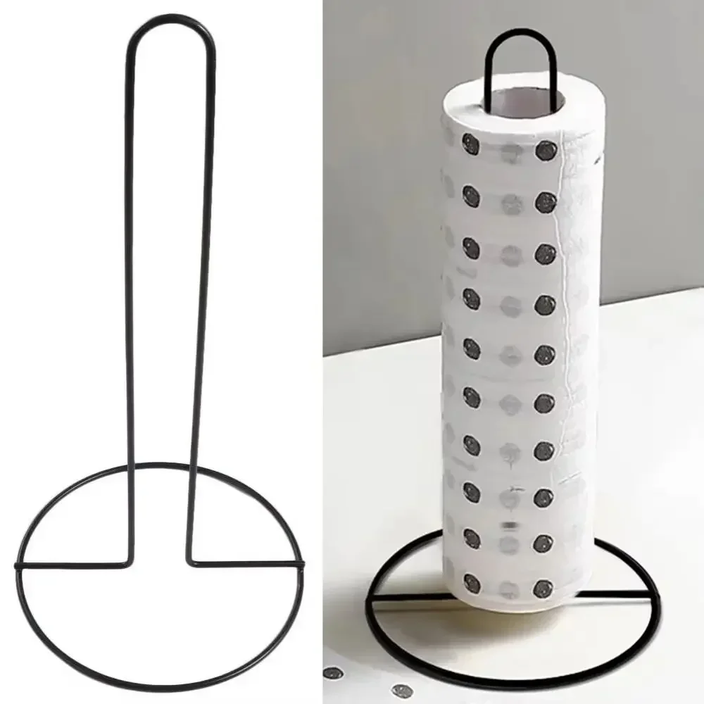 1Pcs Neue einhanded Reißen Rollen Papier Handtuch Halter Vertikale Freistehende Tissue Stand Schwarz/Silber Küche Lagerung zubehör