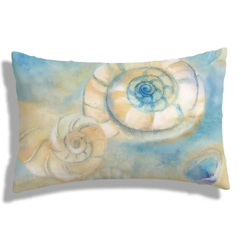 Ink starfish seahorse Plush pillowcase, sofa cushion cover for home improvement, home decoration pillowcase throw pillow case