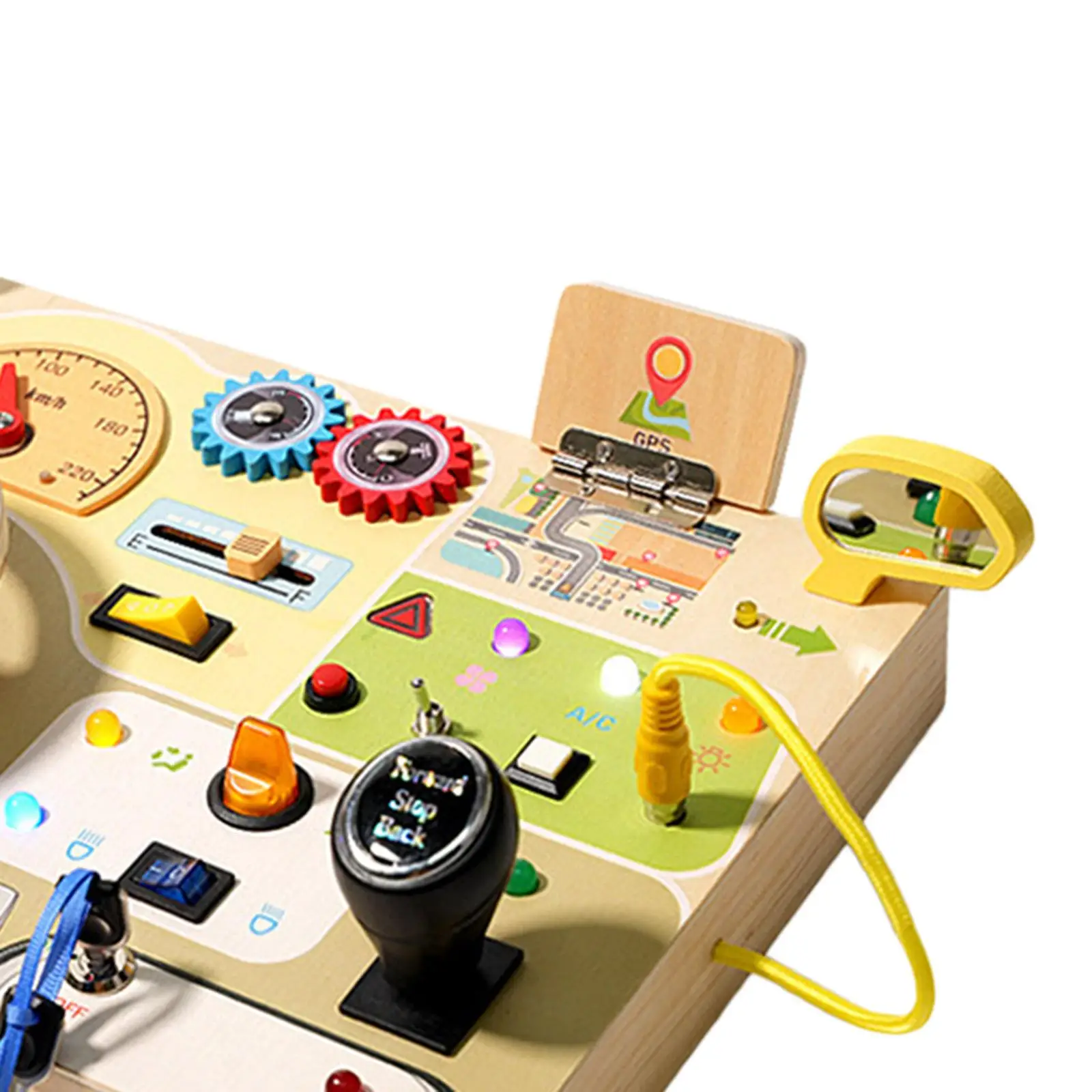 Lights Switch Busy Board Montessori Toy Analog Steering Wheel Basic Motor Skills