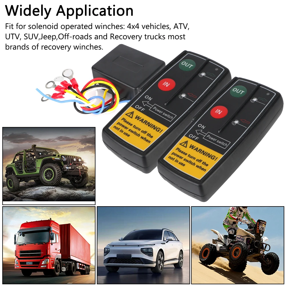 For Jeep Off-road ATV 12V 24V Universal Winch Remote Control System Wireless For Recovery Tow Truck Handset Switch Controller