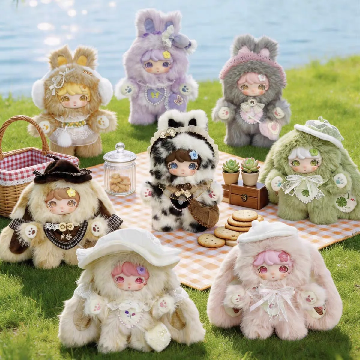 

New Genuine Luxi Blind Box, Picnic Bunny 600% Plush Doll Figure Cute Girl Figurine Birthday Gift Camping Decoration Free Ship