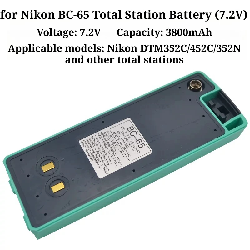 BC-65 4.8V 5000mAh / 6.0V 7.2V 3800mAh Ni-MH Battery for Nikon DTM352C DTM452C NPR362 NPL Total Station Q-75E Charger Surveying