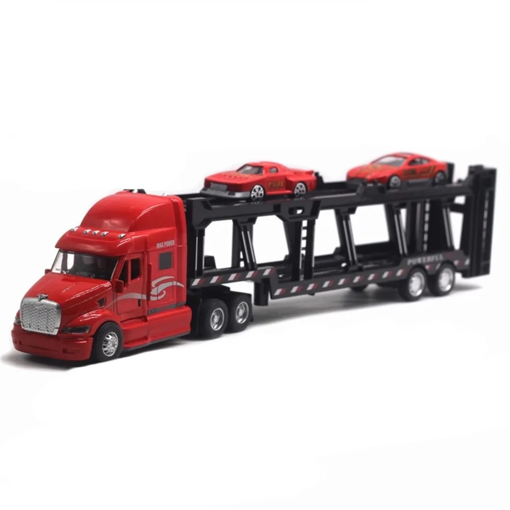 

1:48 Scale Car Transport Truck Toy Simulation Alloy Metal Truck Container Model Pull Back Lighting and Music Kids Truck Toy