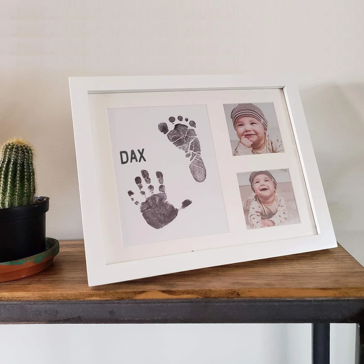 Baby Handprint & Footprint Photo Frame Set,Newborn Keepsake Gift, Home Decor Memory Display