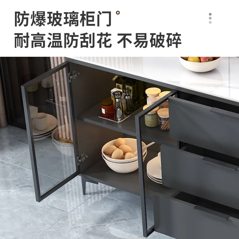 dining side cabinet Modern simple household glass door tea cabinet Multifunctional living room small apartment storage cabinet
