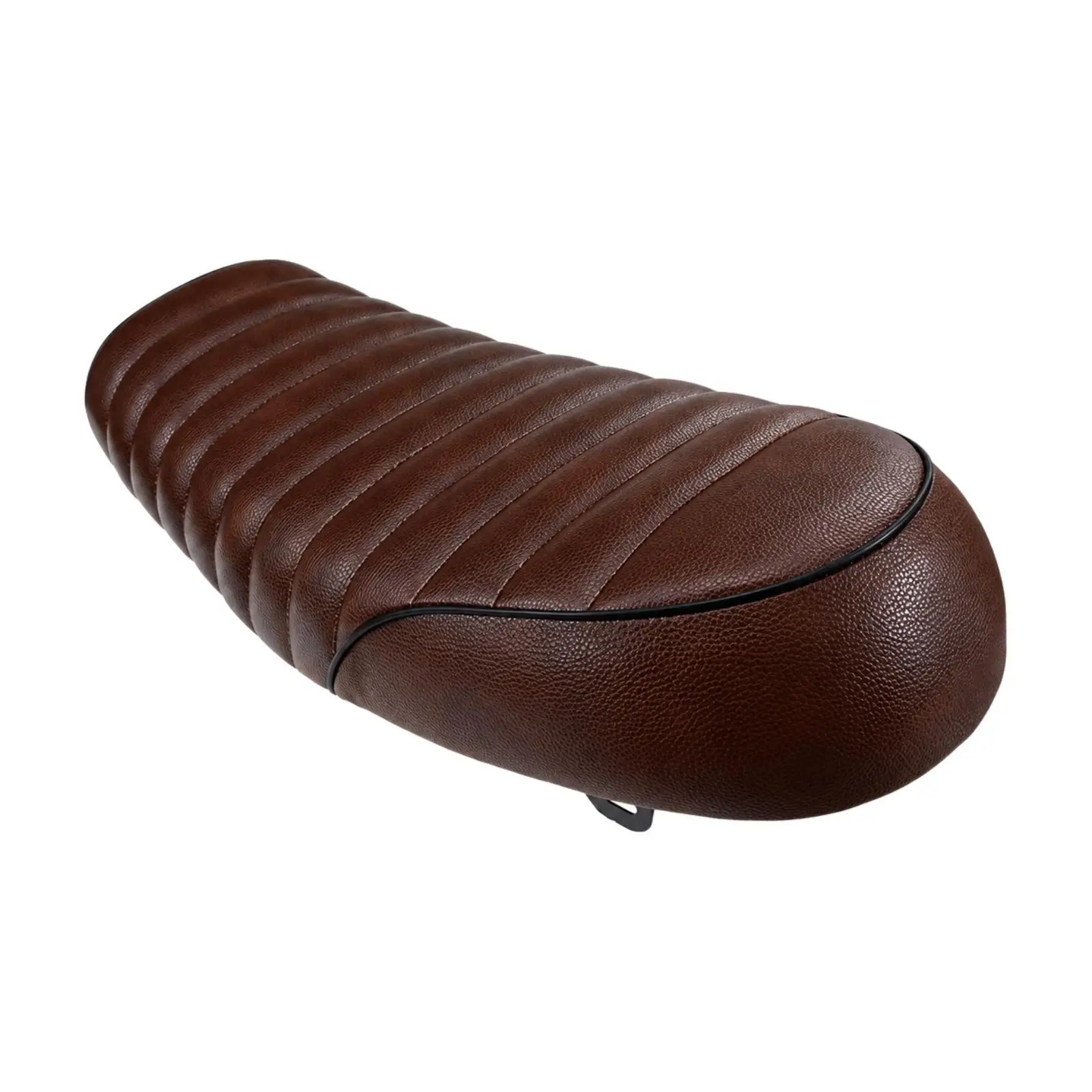 Custom Motorcycle for seat Cushion Classic Tuck and Roll Style Brown Leather Rear Pad for Retro Bike Modification