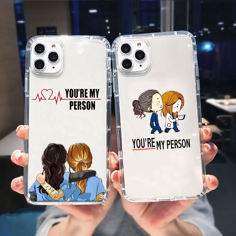 Greys Anatomy Clear Transparent Couple Phone Case for IPhone 15 14 11 12 13 Mini Pro XS MAX 8 7 Plus X SE XR Lovers Paired Cover