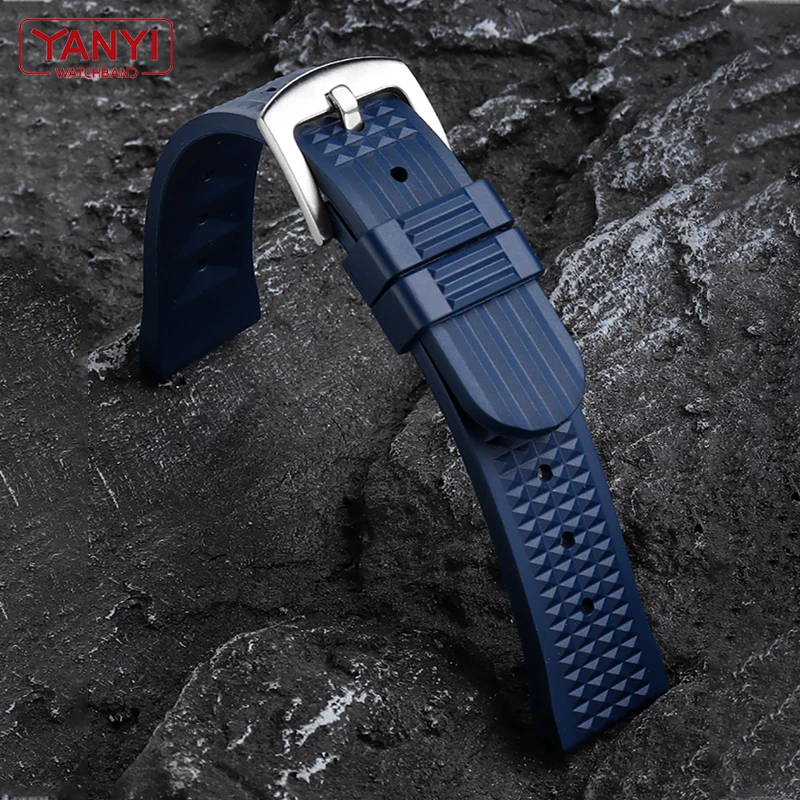 Fluororubber Watchband 20mm 22mm Rubber bracelet for omega seiko huawei Samsung mido watches band sport watch strap dustproof