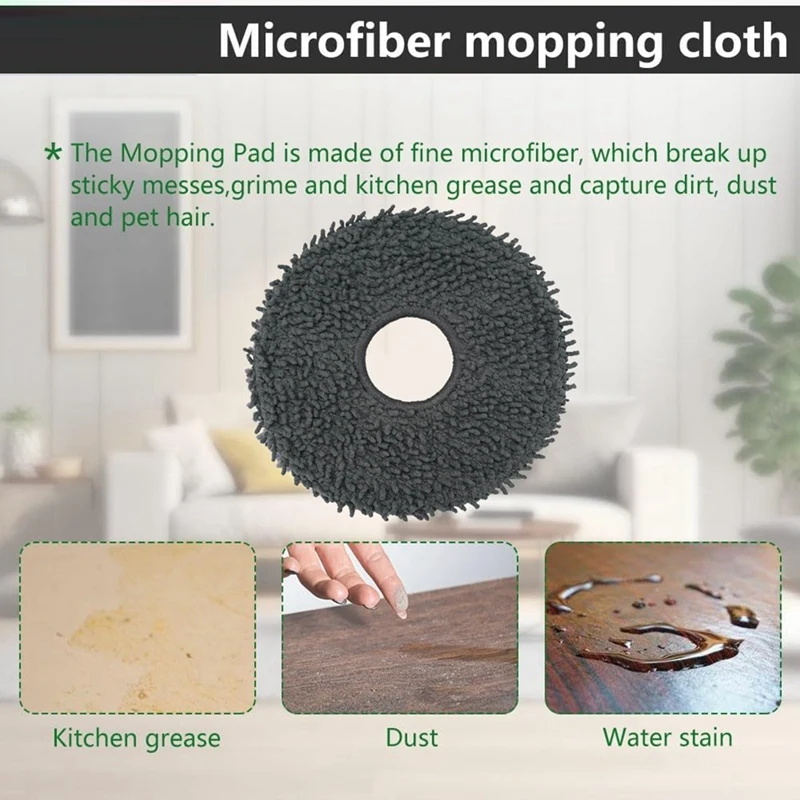 A26T-4PCS Mop Pads Kit For Roborock Qrevo Curv/Qrevo Pro/Qrevo Master/Qrevo Plus Vacuum Cleaner Replacement Parts Mop Cloth