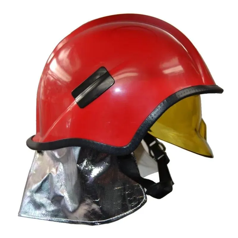 Yellow/Red Reflective Stripes Full Protection Fire Helmet Neck Guard Rubber Material Customizable Durable Hard Accessories