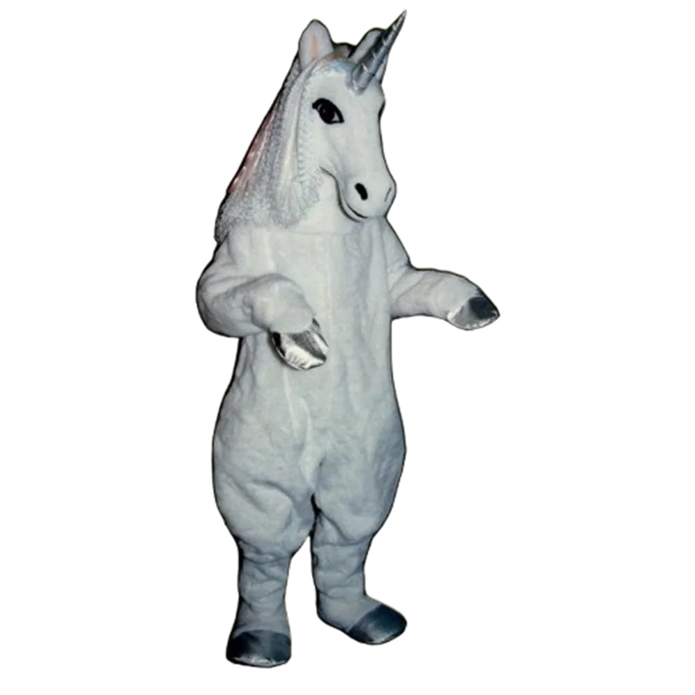 MASCOT Deluxe white unicorn Mascot horse mustang Costume Adult Cartoon Anime Cosplay Costume Mascotte Fancy Dress Suit Kits 2171