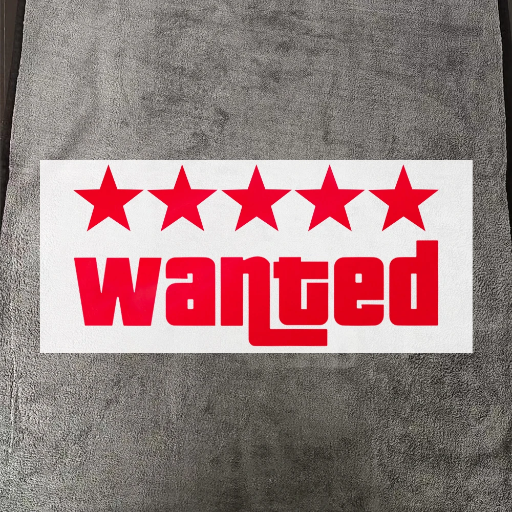 Auto-Aufkleber „Wanted“ Laser-Auto-Sticker Lustige Vinyl-Folienaufkleber für Auto-Stoßstangen, Fenster, Motorräder, Laptops, Wände und Zubehör