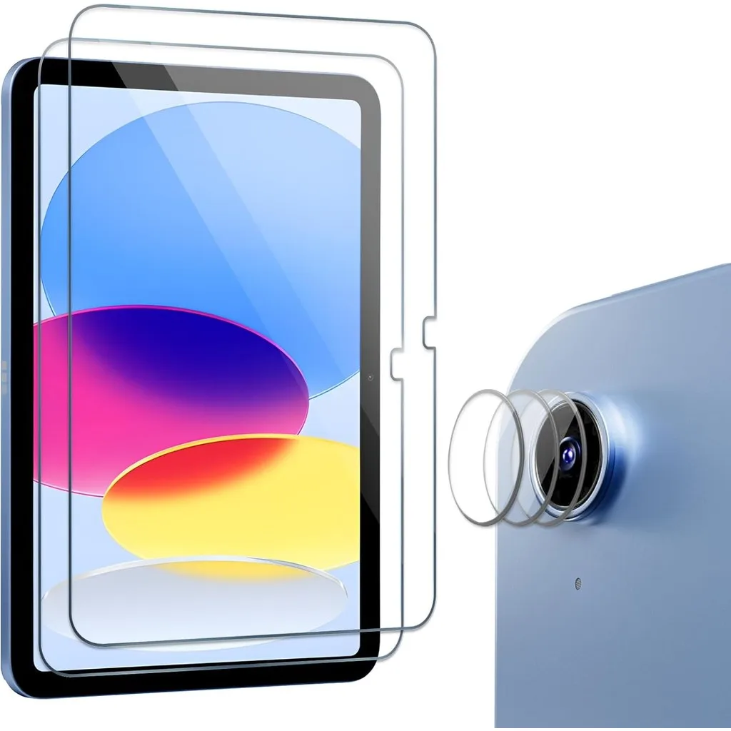 

2 in 1 Tempered Protector for iPad (A16) 11th 2025 Gen11 10th Generation with Camera Lens Film Guard for iPad 11"/10.9"2025/2022
