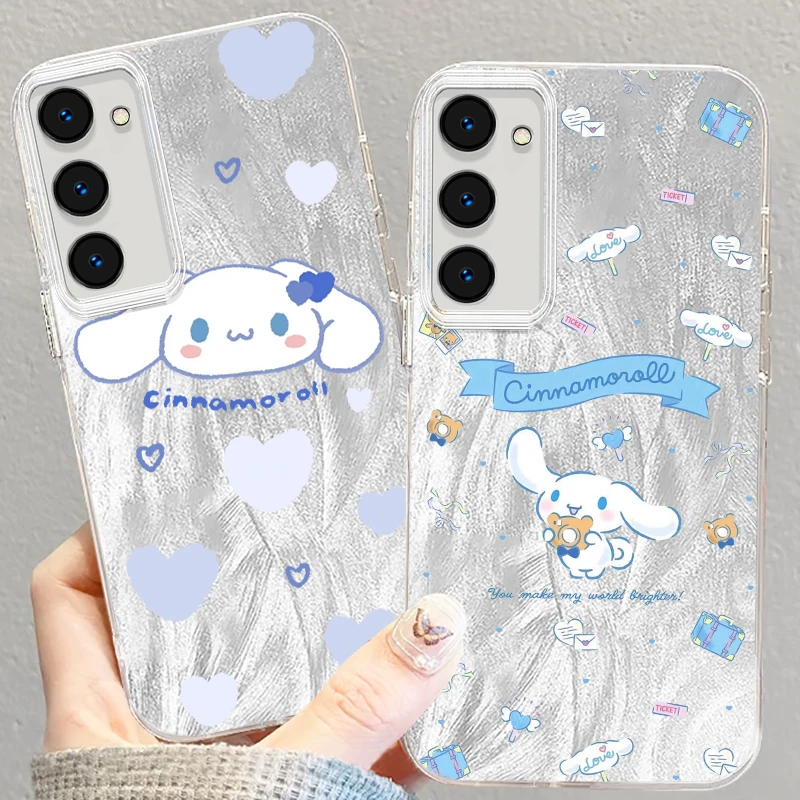 

Cute Cinnamoroll BabyCinnamoroll For Samsung S24 S23 S21 FE Plus Ultra A03 A25 A23 A22 A21S A15 A14 A12 5G Feather Yarn Funda