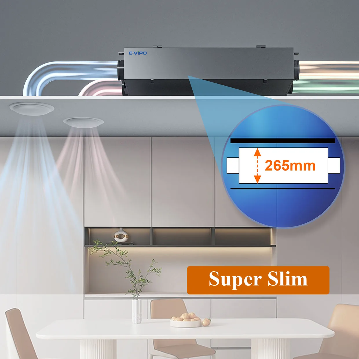 E-VIPO Residential 96% Heat Recovery Efficiency Mechanical Ventilation System Hrv Erv Energy Recovery Ventilation System
