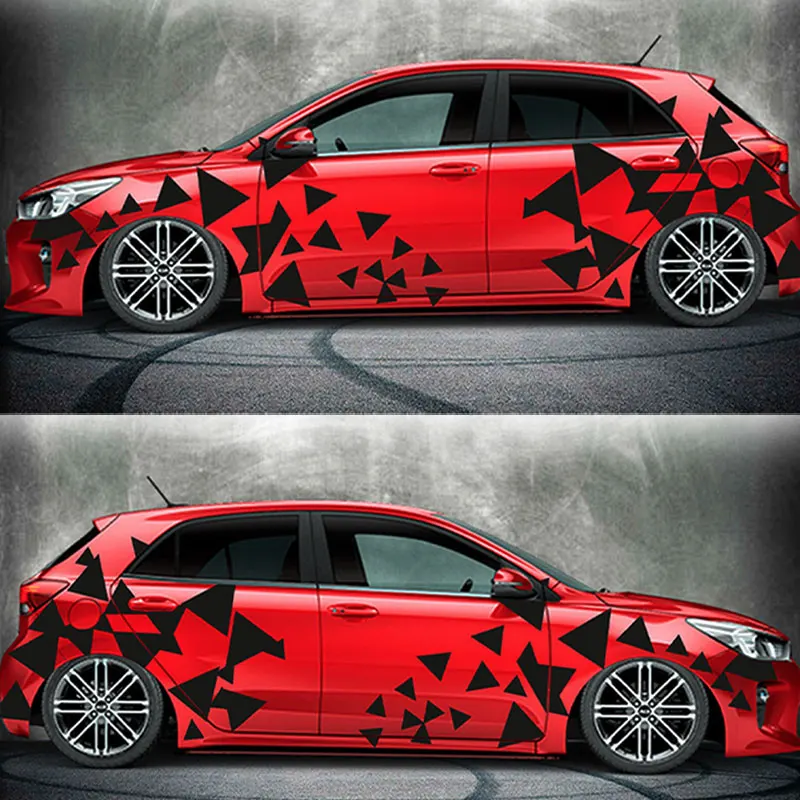 

Angular Shape Sticker For Car Motorcycle Sticker Decoration Side Camouflage Kit Wrap Camo Tuning Styling Waterproof Vinyl Decals