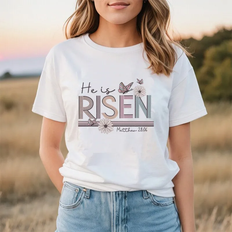 Easter Christ Iron On Heat Transfer Sticker Clothing Risen Jesus Prin Patch T Shirts Appliqued Thermals Transfer Sticker Fashion