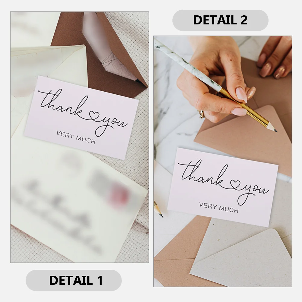 100 Pcs Thank You Card Note Cards Business Gift Packing Thanks Decor for Wedding