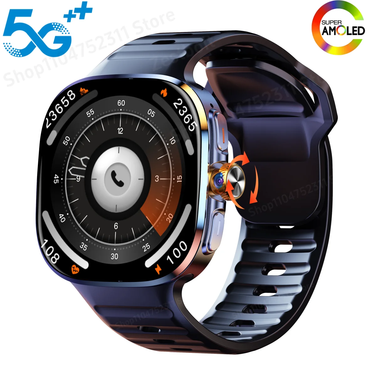

M99 Smartwatch With 2.4 inch Amoled large Screen 190° Rotary Camera GPS Position Health monitoring Android 10.0 Smart Watch Men