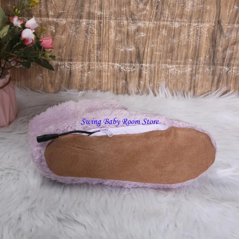 

K1AD Мужские женские USB -USB Electric Shuting Foot Theple The Warm Shoes Plush Interfection шкуры и стиральные зимние