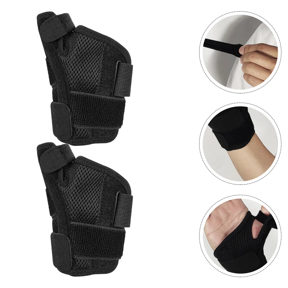 2 Pcs Wristband Arthritis Thumb Supports Wraps Brace Splint Spica Polyester Fitness