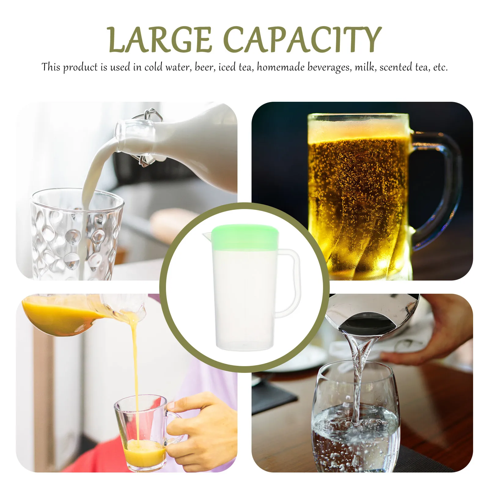 Large Capacity Cold Water Pitcher Heat Cold Resistant Drink Jug for Scented Tea Juice Beverage Container Pitcher
