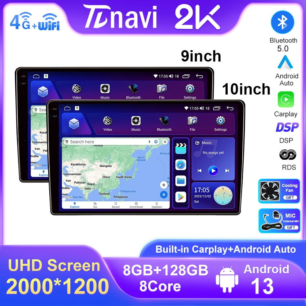 

2 Din Android 13 Car Radio Autoradio 9"/10" Universal WIFI GPS Car Audio Multimedia Player