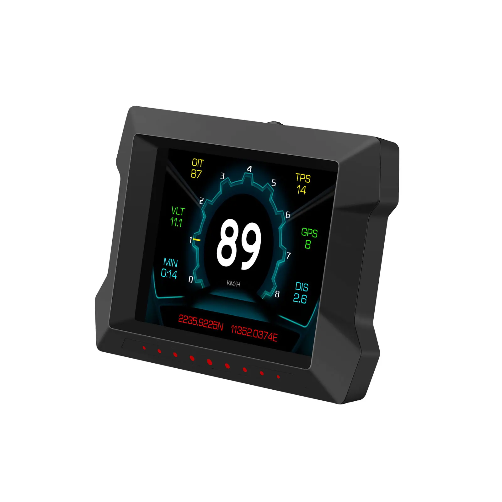 P22 Car HUD OBD2 GPS Digital Gauge Inclinometer Head Up Display Speedometer RPM Coolant Temp Multi Display Alarm