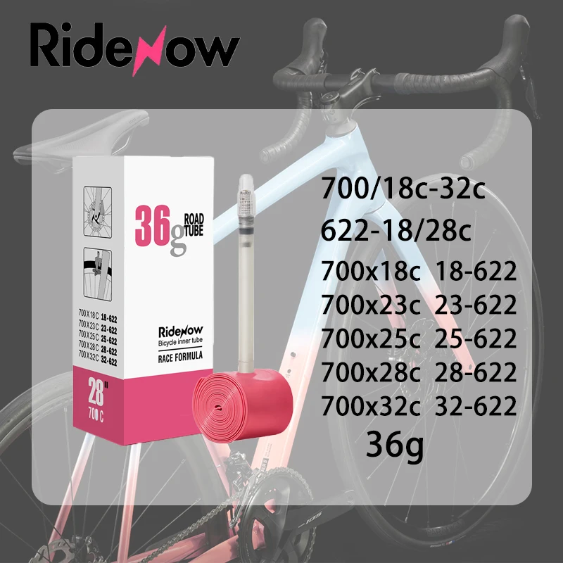 

RideNow Road Bike 700C Inner Tube Ultra-light Portable TPU Durable Inner Tube Small Volume Travel Racing Bike Accessories