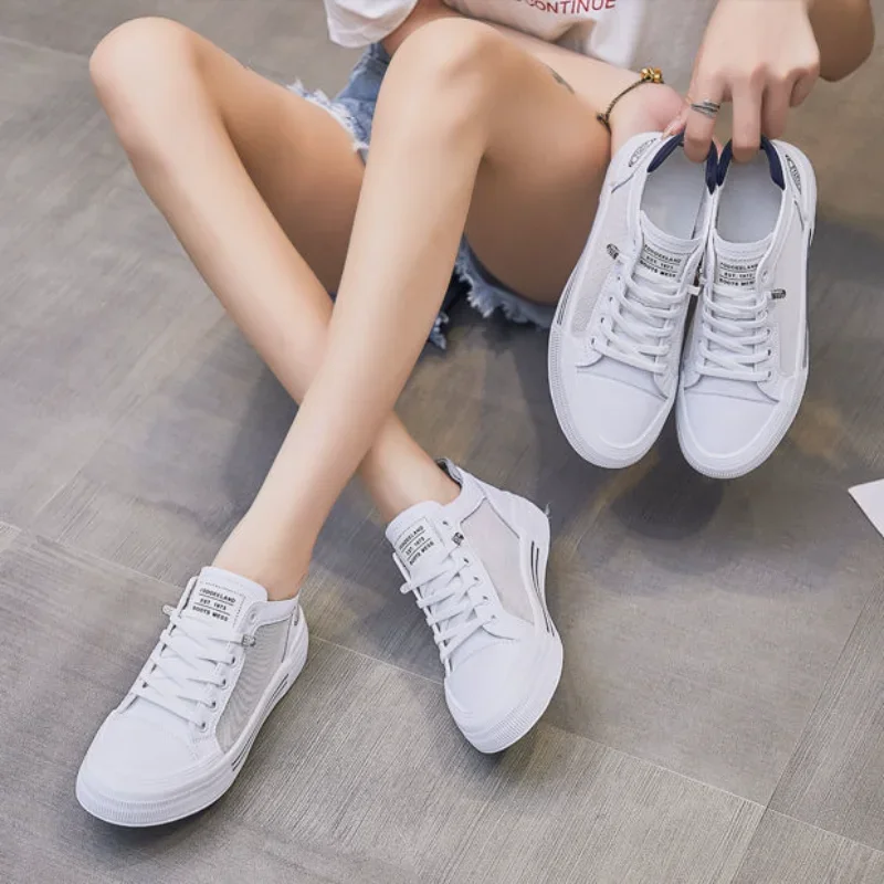 Modne przezroczyste buty sportowe dla kobiet Gym Luxury Clear Heels Flat Sneaker Woman Casual Canvas Tennis Low White Hit Running