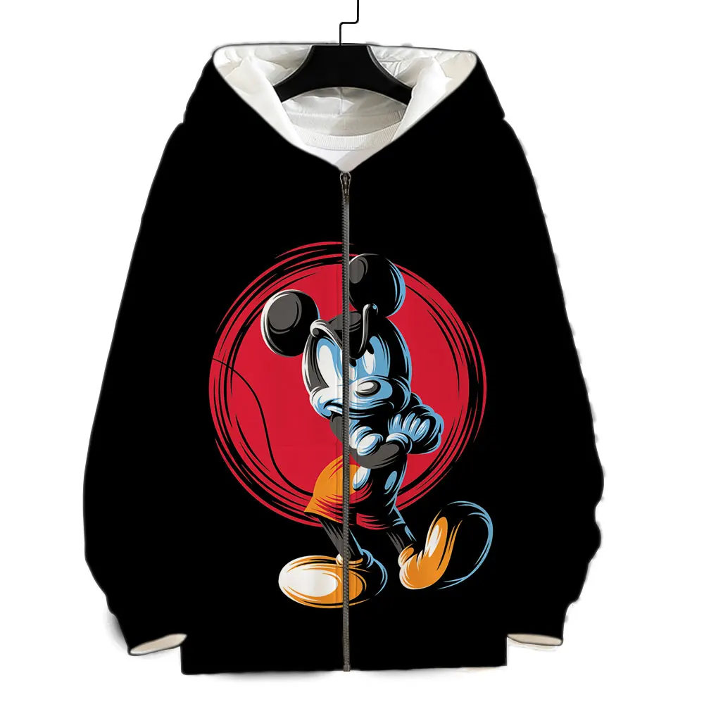 New Sweatshirt Women Mickey Mouse 3D Print Cool Men Zipper Hoodies Spring Autumn Cartoon Anime Man Jackets Clothing