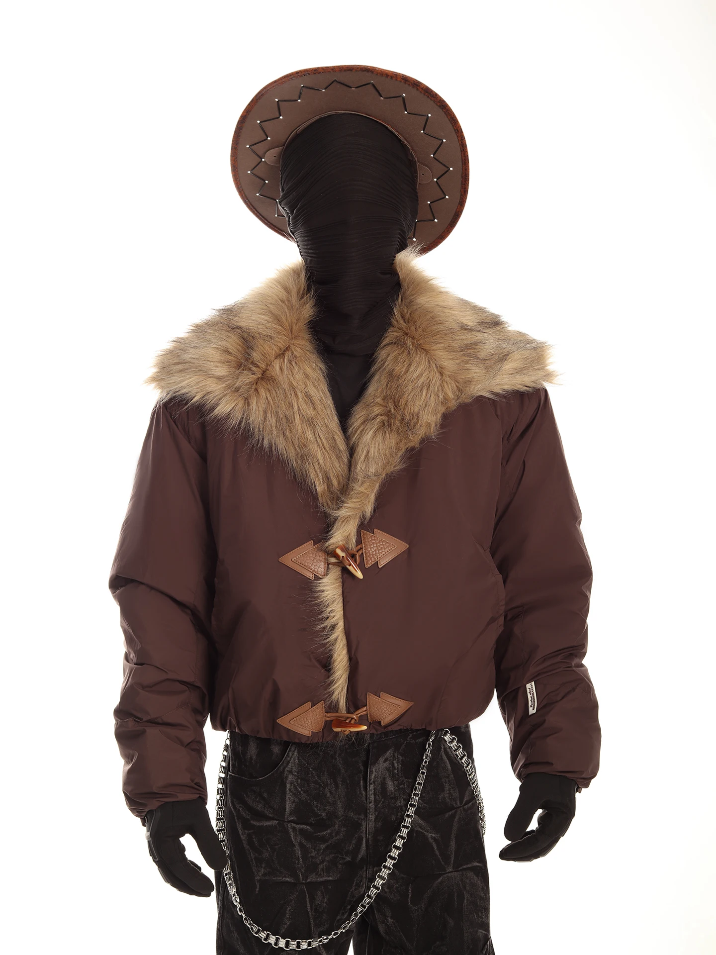 Fashion Retro Design Large Faux Fur Collar Parkas Men Women 2025 Winter New Warm Thickened Long Sleeve Chic Coats Stylish Parkas