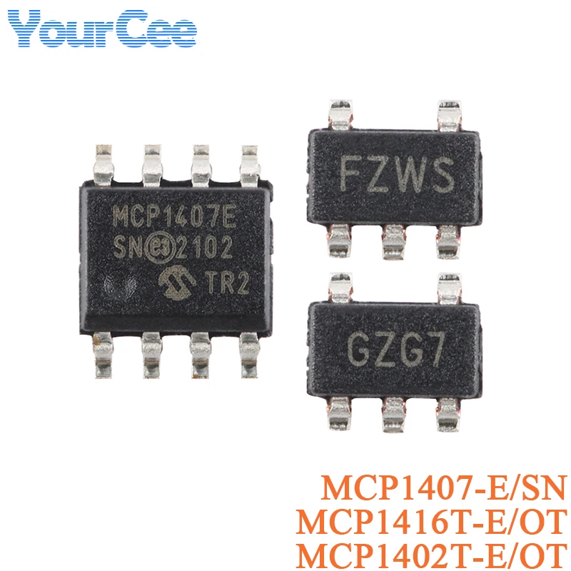 2Pcs MCP14 MCP1407-E/SN MCP1416T MCP1402T -E/OT SOP-8 SOT-23-5 6A 1.5A MOSFET Driver Chip